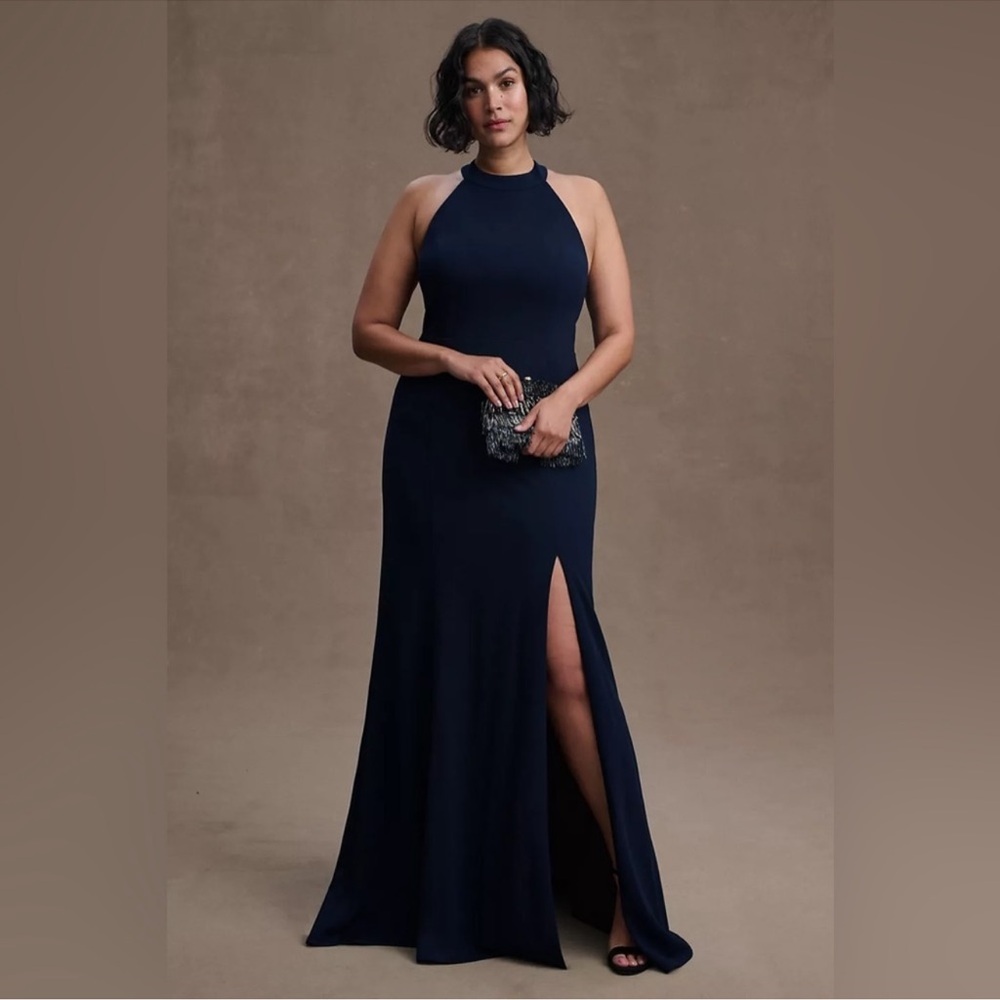 BHLD Navy Blue Formal Gown size 12 New With Tags